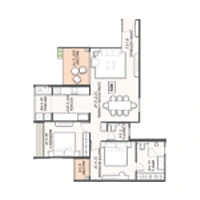 Austin Aurus Wakad 2 BHK Floor Plan Image
